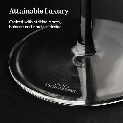 Signature Kentfield Estate All-Purpose Wine Glasses Set of 4 | Premium Long Stem Crystal Clear Wine Glasses for Red & White Wine